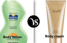 Difference between body lotion and body cream