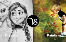 Difference between drawing and painting