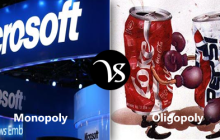Difference between monopoly and oligopoly