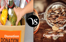 Difference between donation and contribution