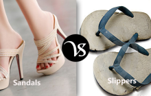 Difference between sandals and slippers