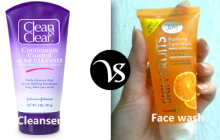 Difference between cleanser and face wash