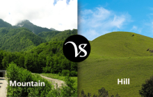 Difference between mountain and hill