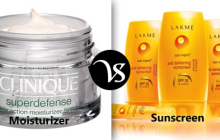 Difference between moisturizer and sunscreen