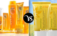 Difference between sunscreen and sunblock