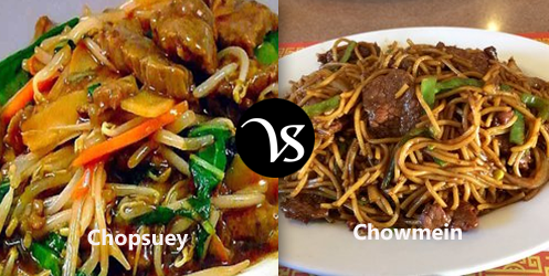 difference chow mein vs chop suey