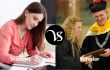 Difference between student and scholar